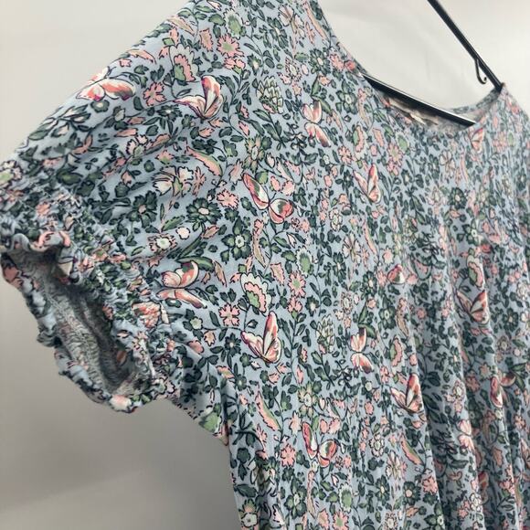 Loft Floral Butterfly Fairy Print Soft Stretchy Tee Smock Sleeves Womens Medium - Picture 4 of 8